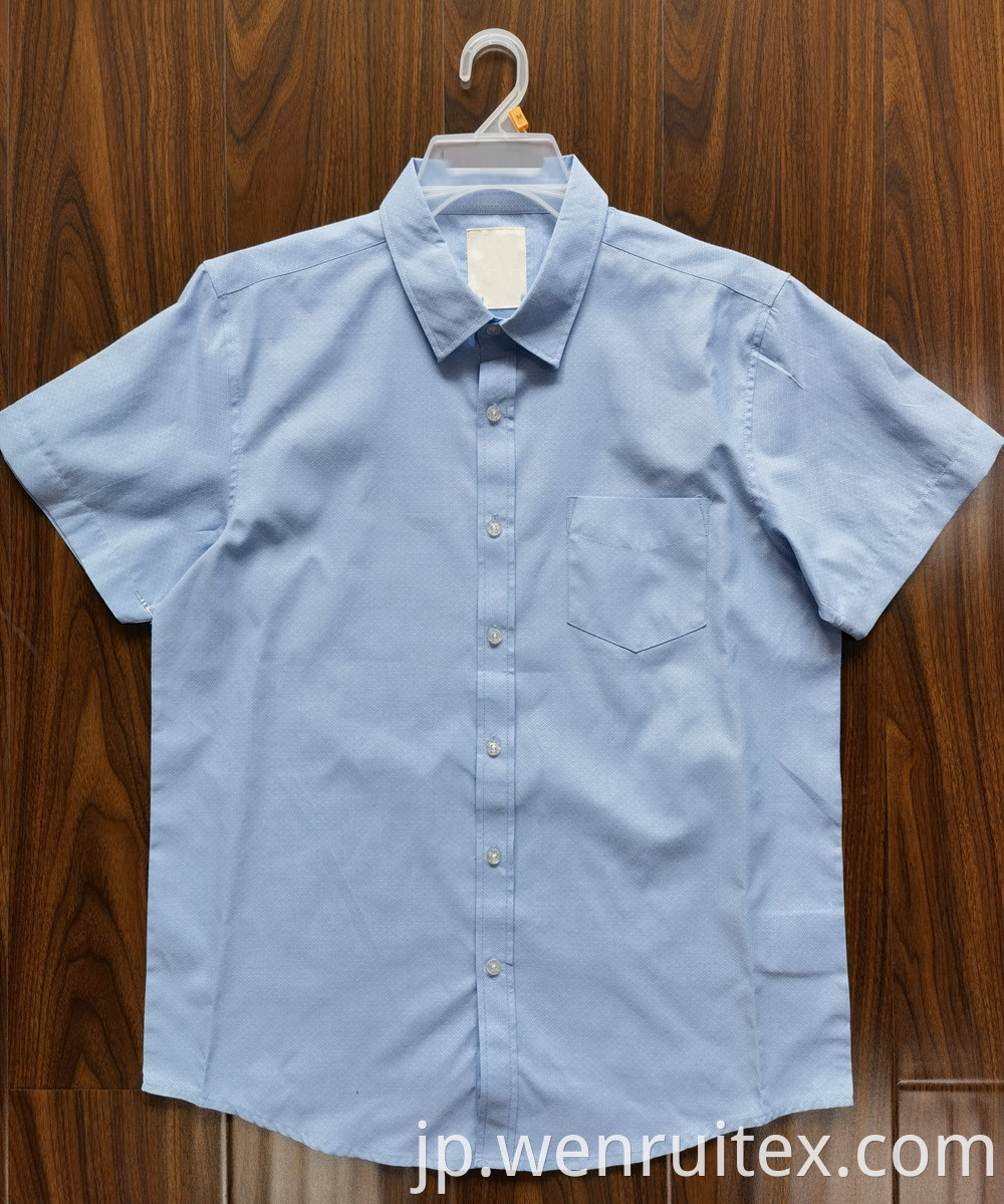 Breathable Men S Short Sleeve Shirts Polyester Cotton Shirting